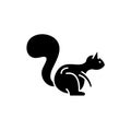 Squirrel black icon, vector sign on isolated background. Squirrel concept symbol, illustration Royalty Free Stock Photo