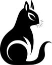 Squirrel - black and white vector illustration Royalty Free Stock Photo