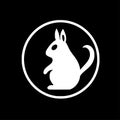 Squirrel - black and white vector illustration Royalty Free Stock Photo