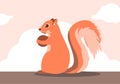 Squirrel cartoon. Bright vector mascot