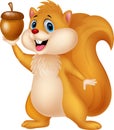 Squirrel cartoon with nut Royalty Free Stock Photo