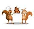 Squirrel Chef With Nuts Royalty Free Stock Photo