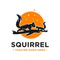 Squirrel and circle logo design template Royalty Free Stock Photo