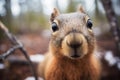 squirrel close-up, patagium spread wide