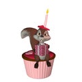 Squirrel with Cupcake 1