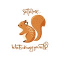 Squirrel cute forest illustration Royalty Free Stock Photo