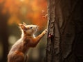 Squirrel eagerly reaching for what she want most Royalty Free Stock Photo