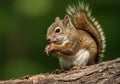 Squirrel Eating a Nut on a Tree Branch Royalty Free Stock Photo