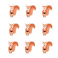 Squirrel emoji set dd ww isol animal Royalty Free Stock Photo