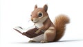 Squirrel Enjoying A Good Book In The Great Outdoors - A Charming Scene Of A Wild Squirrel Engrossed Royalty Free Stock Photo