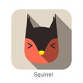 Squirrel face flat design