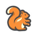 Squirrel forest rodent Vector icon Cartoon illustration