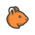 Squirrel forest rodent Vector icon Cartoon illustration