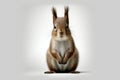 Squirrel in front of a white background, creative digital illustration painting Royalty Free Stock Photo
