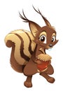 Squirrel, funny cartoon character Royalty Free Stock Photo