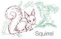 Squirrel hand drawn vector illustration Royalty Free Stock Photo
