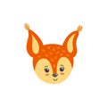 Squirrel head. Cute smiling expression. Vector illustration of squirrel Royalty Free Stock Photo