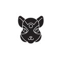 Squirrel head black vector concept icon. Squirrel head flat illustration, sign Royalty Free Stock Photo