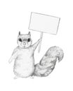 Squirrel. Hand drawn graphic picture Royalty Free Stock Photo