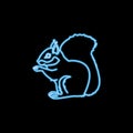 squirrel icon in neon style. One of rodents collection icon can be used for UI, UX