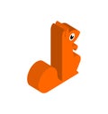 Squirrel Isometric isolated. bun tree-dwelling rodent with a bushy tail Royalty Free Stock Photo