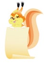 Squirrel keeps paper Royalty Free Stock Photo