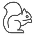 Squirrel line icon. Sitting forest animal, simple silhouette. Animals vector design concept, outline style pictogram on Royalty Free Stock Photo