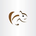 squirrel logo stylized icon vector sign