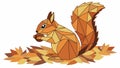 A squirrel in a low poly, geometric art style vector, vector design Generative AI Royalty Free Stock Photo