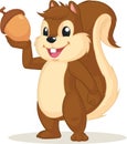 Squirrel Mascot Holding Nut