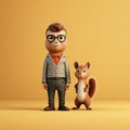 Squirrel And Matthew: A Playful 3d Character Design In Cinema4d