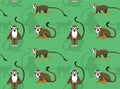 Squirrel Monkey Cute Cartoon Vector Seamless Background Wallpaper-01 Royalty Free Stock Photo
