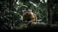 Squirrel monkey in the rainforest of Borneo, Malaysia