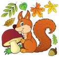 Squirrel with mushroom theme image 1