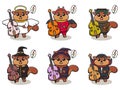 Squirrel Music Halloween set Cello