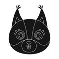 Squirrel muzzle icon in black style isolated on white background. Animal muzzle symbol stock vector illustration.