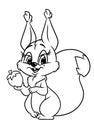 Squirrel nut animal coloring pages cartoon Royalty Free Stock Photo