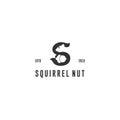 Squirrel nut silhouette logo Royalty Free Stock Photo