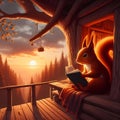 squirrel tree house reading