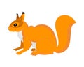 Squirrel redhead sweetheart. Flat style. Isolated. White background. Vector. Royalty Free Stock Photo