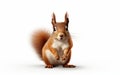 A Squirrel's Visit on White Royalty Free Stock Photo