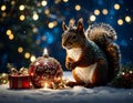 Christmas squirrel Royalty Free Stock Photo