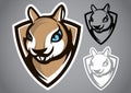 Squirrel shield gray logo vector emblem Royalty Free Stock Photo