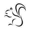 Squirrel silhouette drawn in different lines of black. Logo animal squirrel