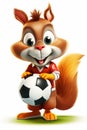 Squirrel Soccer Star. AI Generated