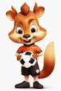 Squirrel Soccer Star. AI Generated