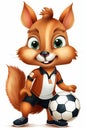 Squirrel Soccer Star. AI Generated