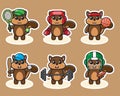Vector of cute Squirrel Sport cartoon. Royalty Free Stock Photo