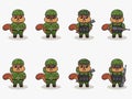 Vector illustration of Squirrel Soldier set Royalty Free Stock Photo