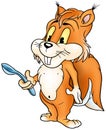 Squirrel and spoon Royalty Free Stock Photo